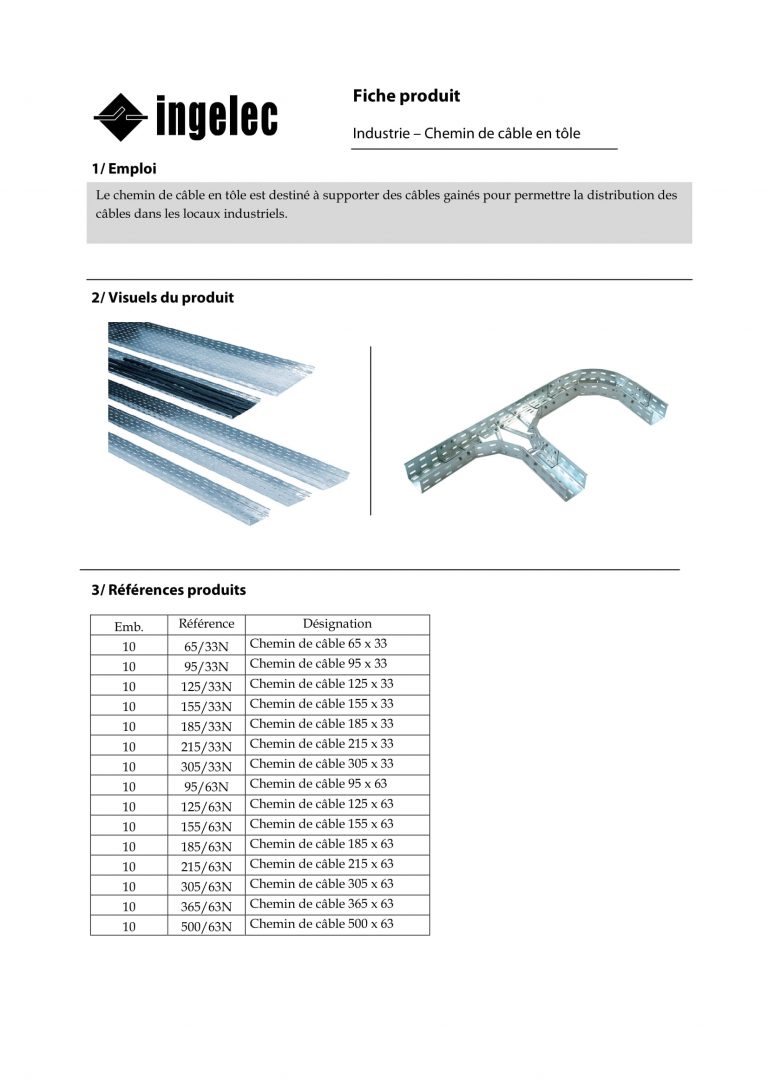 Chemins De C bles Mbci Soci t De Fourniture Et De R alisation Des 